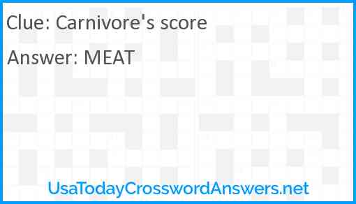 Carnivore's score Answer
