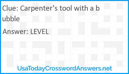 Carpenter's tool with a bubble Answer