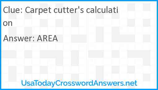 Carpet cutter's calculation Answer