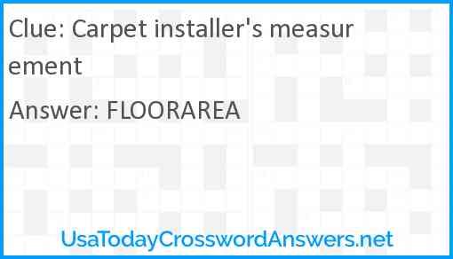 Carpet installer's measurement Answer