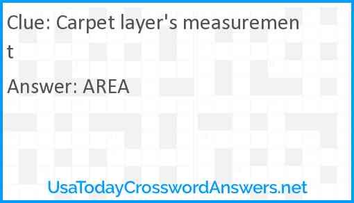 Carpet layer's measurement Answer