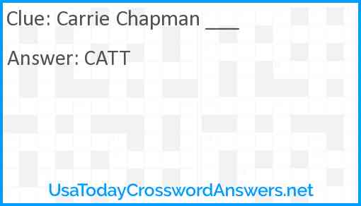 Carrie Chapman ___ Answer