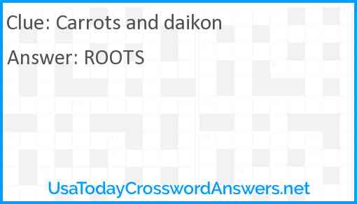 Carrots and daikon Answer