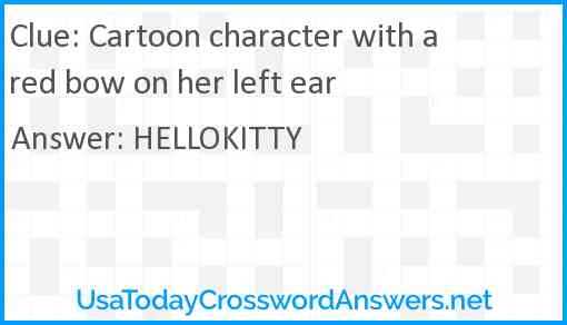 Cartoon character with a red bow on her left ear Answer