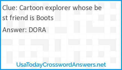 Cartoon explorer whose best friend is Boots Answer