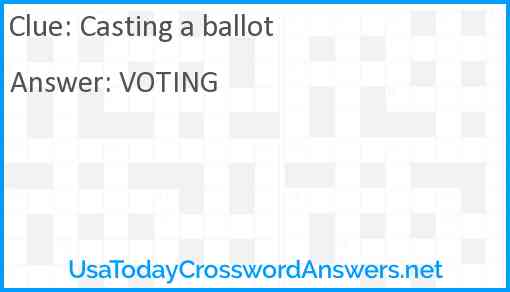 Casting a ballot Answer