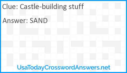 Castle-building stuff Answer
