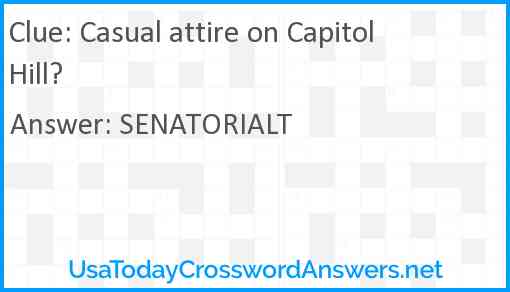 Casual attire on Capitol Hill? Answer
