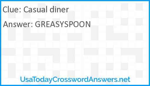 Casual diner Answer