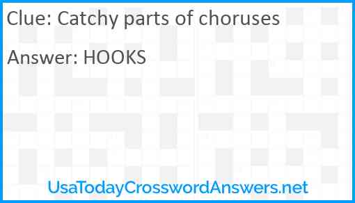 Catchy parts of choruses Answer