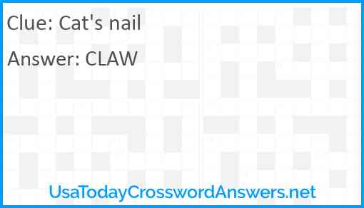 Cat's nail Answer