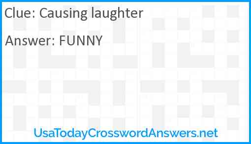 Causing laughter Answer
