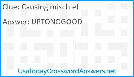 Causing mischief Answer