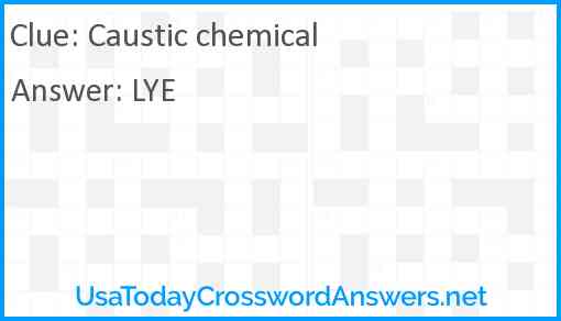 Caustic chemical Answer