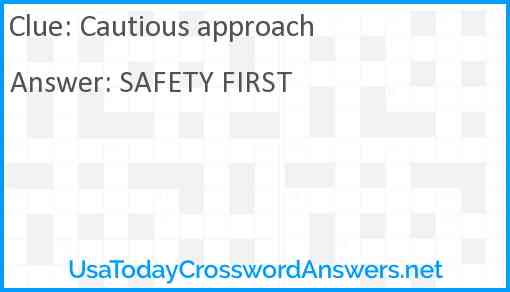Cautious approach Answer