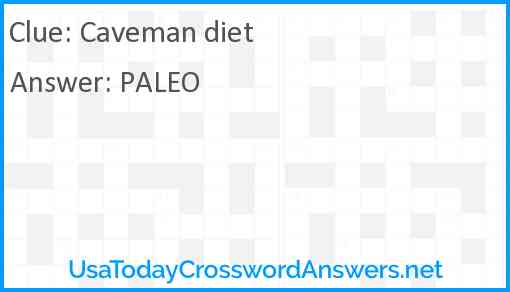 Caveman diet Answer