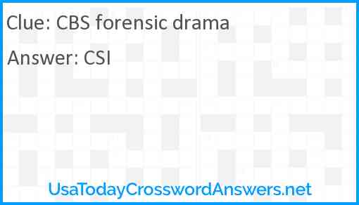 CBS forensic drama Answer