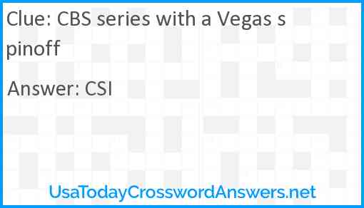 CBS series with a Vegas spinoff Answer