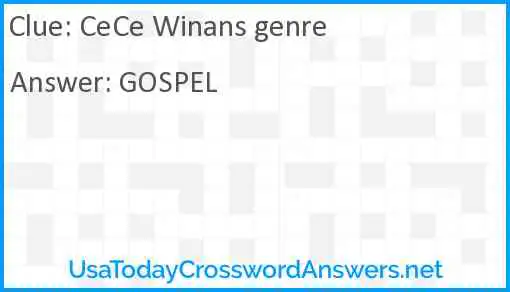 CeCe Winans genre Answer