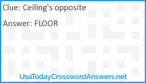 Ceiling's opposite Answer