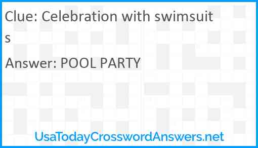 Celebration with swimsuits Answer