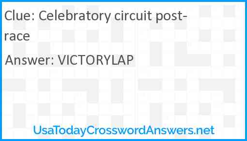 Celebratory circuit post-race Answer