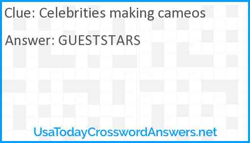 Celebrities making cameos Answer