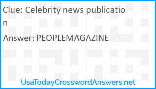 Celebrity news publication Answer