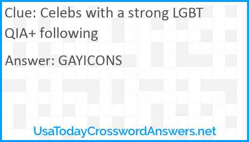 Celebs with a strong LGBTQIA+ following Answer