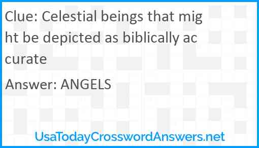 Celestial beings that might be depicted as biblically accurate Answer