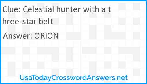 Celestial hunter with a three-star belt Answer