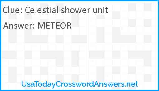 Celestial shower unit Answer