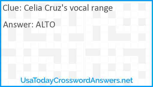 Celia Cruz's vocal range Answer