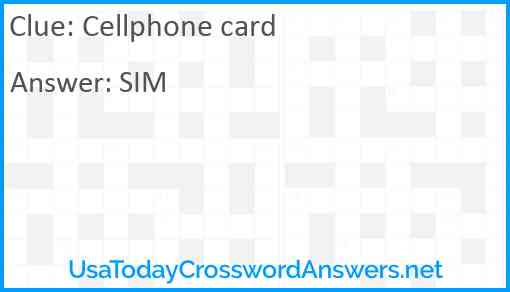 Cellphone card Answer