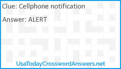 Cellphone notification Answer