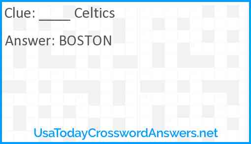 ____ Celtics Answer