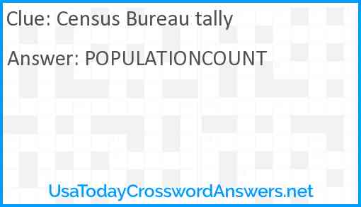 Census Bureau tally Answer