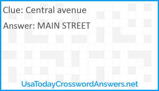 Central avenue Answer