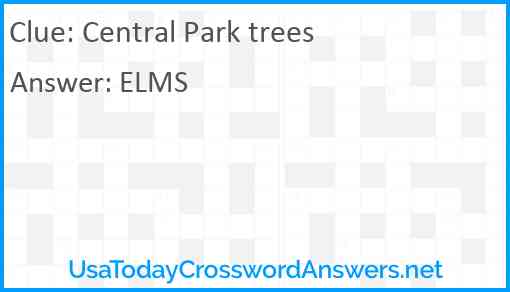 Central Park trees Answer