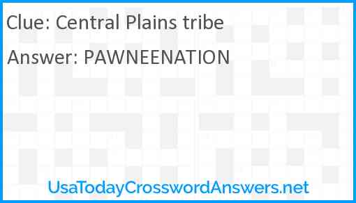 Central Plains tribe Answer