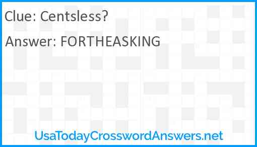 Centsless? Answer