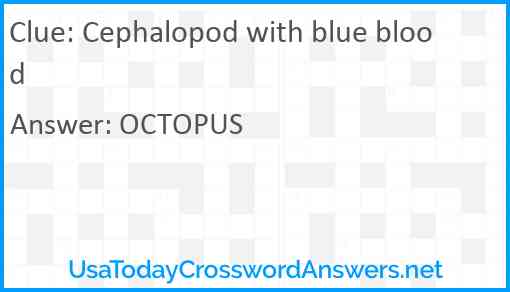 Cephalopod with blue blood Answer