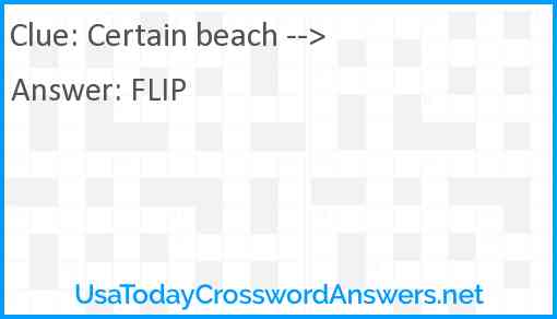 Certain beach --> Answer