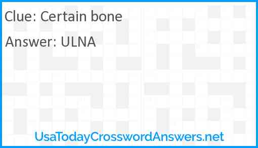 Certain bone Answer