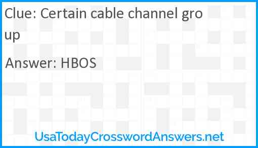 Certain cable channel group Answer