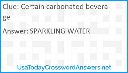 Certain carbonated beverage Answer