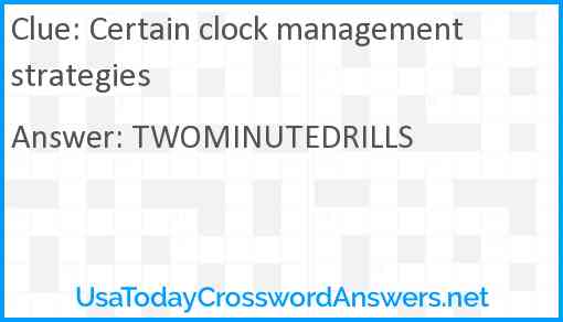 Certain clock management strategies Answer
