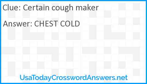 Certain cough maker Answer
