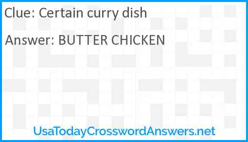 Certain curry dish Answer