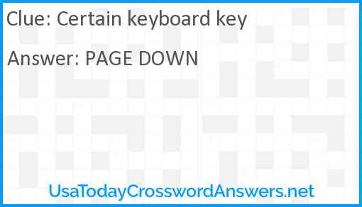 Certain keyboard key crossword clue UsaTodayCrosswordAnswers net